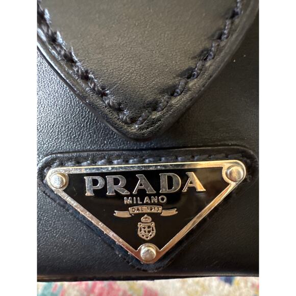 Prada Bauletto Black Nylon Leather Shoulder Bag With Authentication Card - Picture 11 of 16